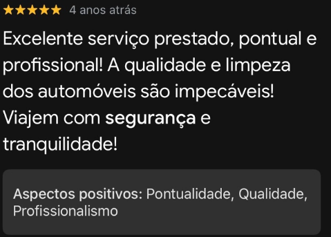 Avaliação real de cliente